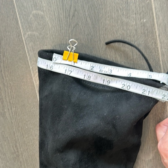 Over the Knee Black Faux Suede Block High Heel Boots Black Women size 8 - Picture 11 of 17